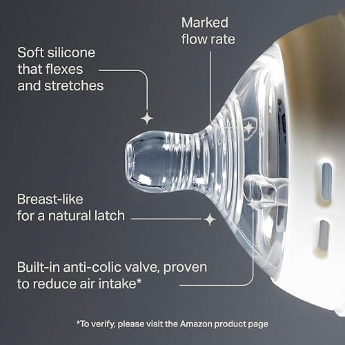 Tommee Tippee Natural Start Baby Bottle Teats, Medium Flow for 3m+, Pack of 2 Breast-Like Teats for a Natural Latch, with Anti-Colic Valve and BPA Free Soft Silicone thumbnail 4
