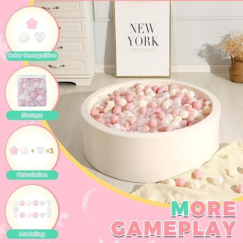 TRENDPLAY Ball Pit Balls Star and Heart Shapes for Toddlers - 50 100 200 500 Count Plastic Balls for Ball Pit Fun and Play thumbnail 5