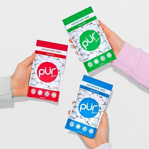 PUR Gum | Aspartame Free Chewing Gum | 100% Xylitol | Variety Pack, Amazon Exclusive, 55 Pieces (Pack of 3) thumbnail 6