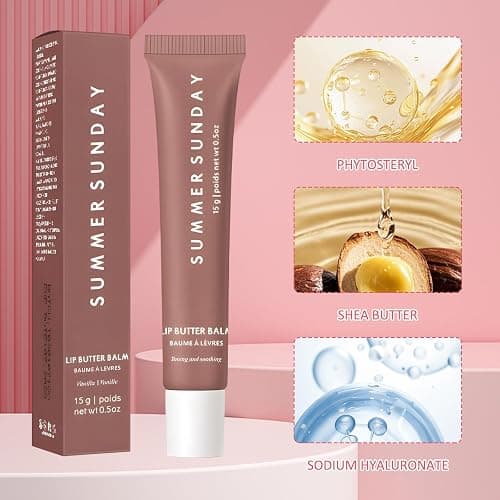 HEUIOP 10 Pcs Lip Balm Set with 6 Lip Butter Balm and 4 Mini Lip Balms,Lip Balm Vanilla Used to Soothe Dry and Chapped Lips,Leaving Them Soft,Smooth and Elastic A-Set thumbnail 3