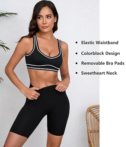 Move With You Women Sweetheart Padded Sports Bra- Workout Fitness Square Neck Low Back Yoga Bra thumbnail 4