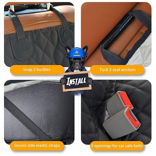 Honest Dog Car Seat Covers, Dog seat Cover with Side Flap for Cars, Trucks, and Suv's - Waterproof & Nonslip Pet Seat Cover for Backseat thumbnail 4