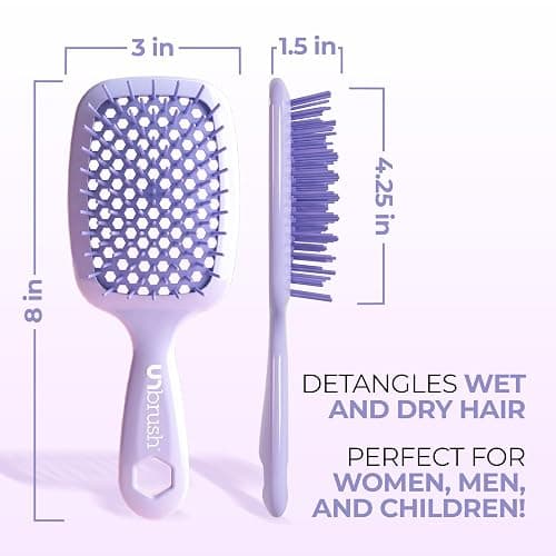 FHI HEAT UNbrush Wet & Dry Vented Detangling Hair Brush, Lilac Light Purple thumbnail 5