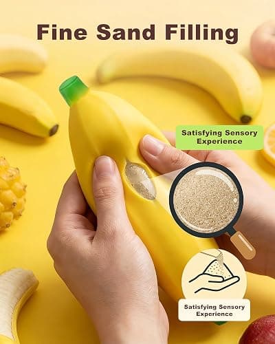 Stretchy Glue-Sand Filled Rubber, Latex Soft Decompression Toy,Squishy Toy, Fake Fruits and Vegetables,High-Elastic Stretchable, Decompression Toy for Adults and Children (Banana-2 Pack) thumbnail 3