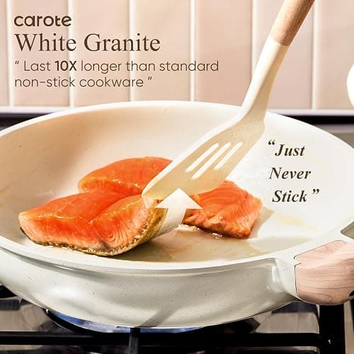 CAROTE Pots and Pans Set, Nonstick Cookware Sets, 14pcs | Induction Cooking, Ultra Durable, Easy to Clean, Even Heating, All-Stovetop Compatible, PFOA-Free Kitchen Set thumbnail 3