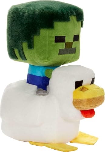 Mattel Minecraft Plush Zombie Chicken Jockey Toy, Collectible Stuffed Animal, 8-inch Soft Doll Inspired by Video Game Character​​ thumbnail 5