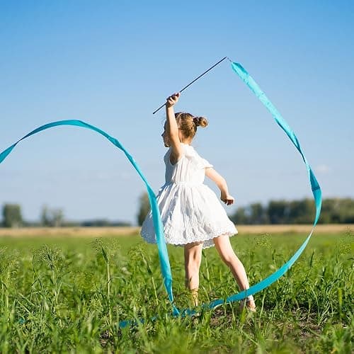 sourcing map Dance Ribbons, Rhythmic Gymnastics Ribbon Streamers Dancer Wand Twirling Dancing Ribbons for Artistic Dancing Gymnastics Training thumbnail 5
