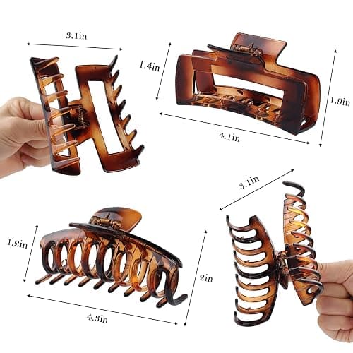 laxizar Claw Clip Hair Clip 8 Pack 4.3 Ihch Rectangular Hair Clips for Women Girls Large Hair Jaw Clips Hair Clamps thumbnail 2