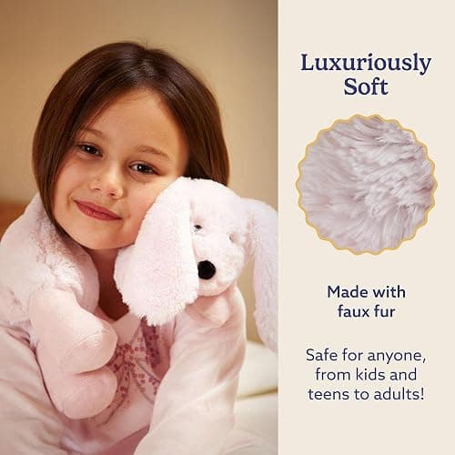 warmies Microwavable Neck & Shoulder Wrap - Heating & Cooling Plush Pad for Calming Relaxation - Weighted & Heated Neck Warmer with Scented Lavender - Microwave Heat Pad for Aches & Pain - Bunny thumbnail 3