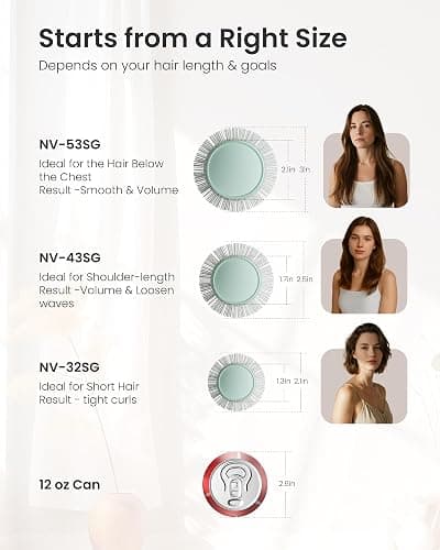 AIMIKE NaturaVol Round Brush for Blow Out, Round Hair Brush Nano Thermal Ceramic & Ionic Tech, for Blow Drying & Salon-like Styling at-home, Maximum Volume Shine - 1.7” Barrel, 2.5” w/Bristle thumbnail 2