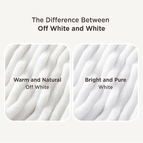 Bedsure GentleSoft Large Fleece Blanket for Bed - Cozy Soft Throw Blankets for Women, Cute Large Throws for Girls, Off White, 120x120 Inches thumbnail 6