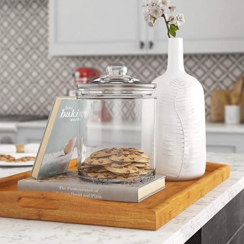 Le’raze 3pc Canister Sets for Kitchen Counter + Labels & Marker - Glass Cookie Jars with Airtight Lids - Food Storage Containers with Lids Airtight for Pantry - Flour, Sugar, Coffee, Christmas gift. thumbnail 9
