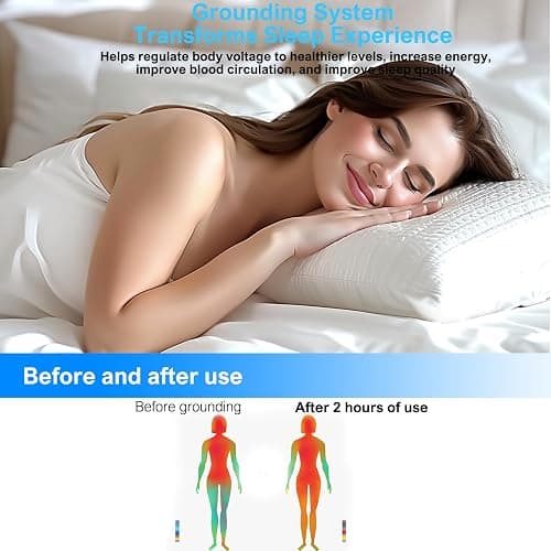 Grounding Sheets King, 90% Organic Cotton+ 10% Pure Silver Fiber,Grounded Bed Sheet Kit, Deep Pocket Grounded Bed Sheet, Relieves Pain - Used for Healthy Sleep Therapy (White, King) thumbnail 5
