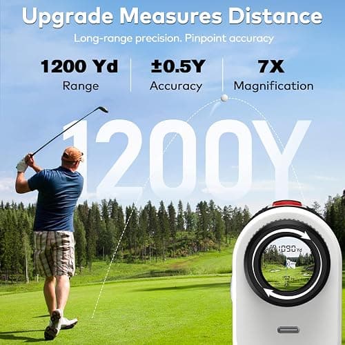 KOKVP Golf Rangefinder with Slope Switch, 1200 Yards ±0.5yd High Precision, Magnetic Mount, Vibration Flag Lock, USB-C Rechargeable & IP54 Weather-Resistant thumbnail 4