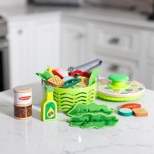 Melissa & Doug Salad Spinner Play Set, Pretend Play Food for Boys and Girls Ages 3+ thumbnail 9