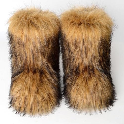 Women's Boots Winter Furry Fluffy Boot Snow Boots Snow Boot Fluffy -calf Flat Shoes Boots for Outdoor Indoor thumbnail 4