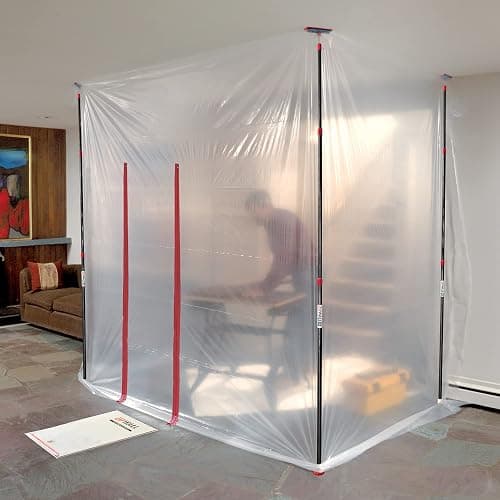 ZIPWALL ZP4 ZipPole 10 Foot Spring Barrier (Pack of 4) Loaded Poles for Dust Barriers, 4 Pack, Black thumbnail 2
