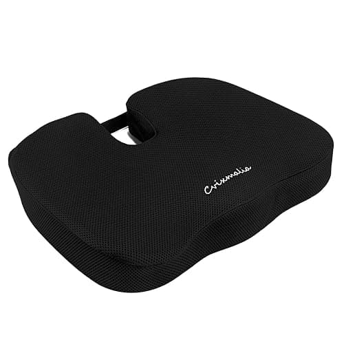 Seat Cushion Premium Memory Foam Non-Slip Coccyx Tailbone Cushion for Office Chair, Car Seat, Wheelchair, Yoga and Travelling- Back, Hip and Tailbone Pain Relief - Image 1