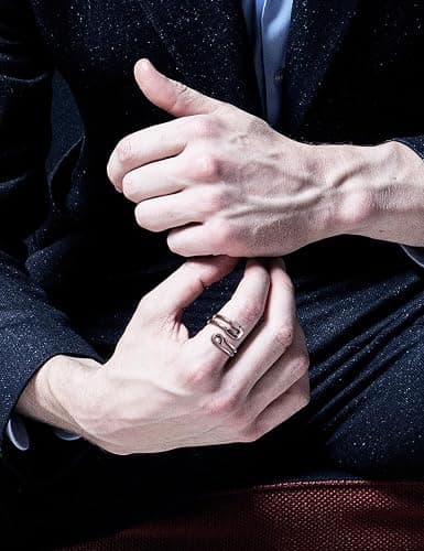 CH.yishi Handmade 925 Sterling Silver Ring Adjustable Stacking Ring Vintage Statement Ring Personalized Jewelry for Women & Men thumbnail 4