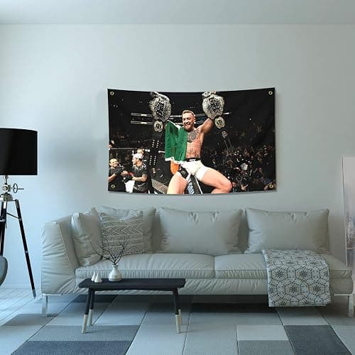 Conor McGregor Boxing Flag Funny Poster Durable Man Cave Wall Flag with Brass Grommets 3x5 Feet Tapestry for College Dorm Room Decor,Outdoor,Bedroom, Parties gifts, travel, filming,events,festivals.. thumbnail 7