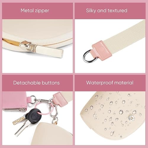 KeyChain Wallet Wristlet Wallets For Women Mini Zip Dual Pouch Wristlet thumbnail 4
