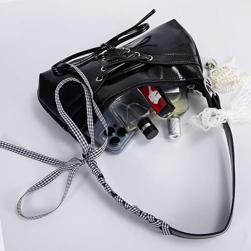 MJFSGYO Cute Y2k Purse for kids , Star Embroidery Pattern with Chain Strap Shoulder Bag, Goth Style Cute Mini Purse thumbnail 4