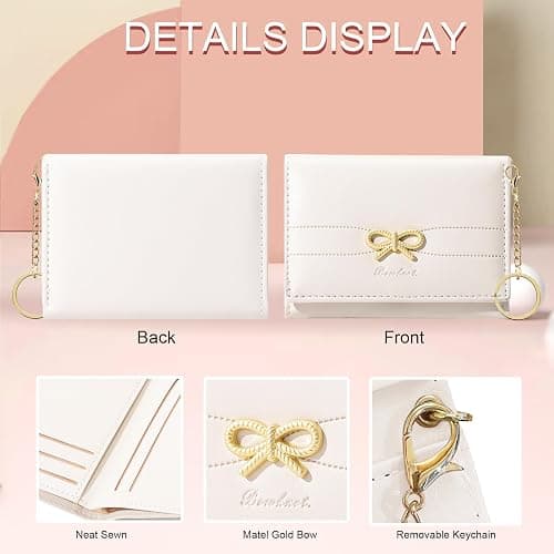 Sunwel Fashion Cute Coquette Bow Wallet with Key-chain for Women Girls | Bow Print Wallet Card Holder ID Window thumbnail 4