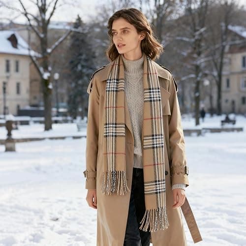 vimate Plaid Scarf for Men Women Super Soft Classic Tartan Checkered Neck Scarves thumbnail 5