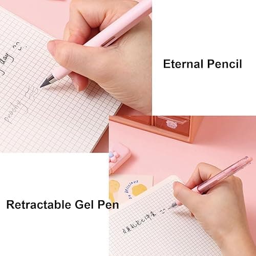 7 Pcs Cute Pink Stationery Set Kawaii School Supplies Office Supplies Including Ballpoint Pens Pencil Sharpener Highlighter Correction Tape Ruler Utility Knife (Pink) thumbnail 6