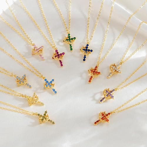 Tewiky Christian Gift Stocking Stuffers Cross Necklace for women-Dainty 14k Gold Plated/Silver Plated Pendant Necklaces Simple Cute Tiny Necklace Jewelry for Women thumbnail 4