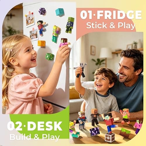 Magneverse 20Pcs Magnetic Action Figures Playset - Magnetic Building Blocks | Magnet Cubes and Rotatable Figures Character Toys for Kids, Birthday Gifts for Boys & Girls Ages 6+ (Patent Pending) thumbnail 5