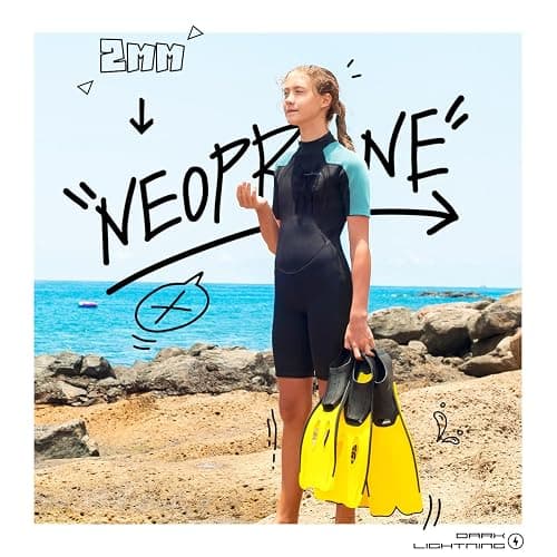Dark Lightning Wetsuits for Men and Women, Mens/Womens Wet Suit for Cold Water, 3/2mm Wetsuit for Diving Surfing Snorkeling Kayaking Water Sports thumbnail 3