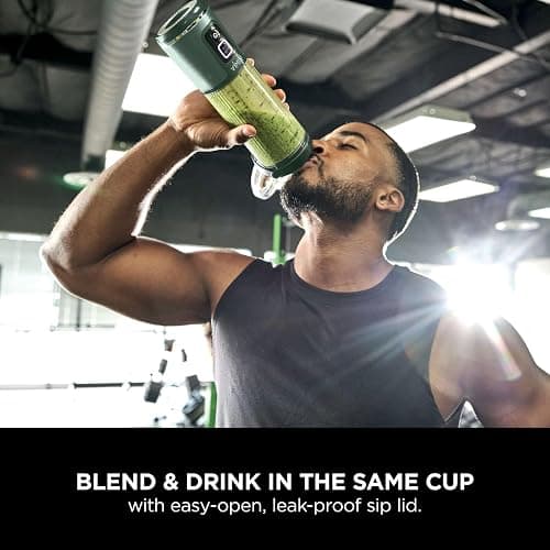 Ninja Blast Portable Blender, 530ml, Leakproof Lid & Sip Spout, Powerful Cordless Mini Blender, Rechargeable, Portable Smoothies, Protein Shakes, Blends Ice & Frozen Fruit, Forest Green, BC151UKEM thumbnail 2