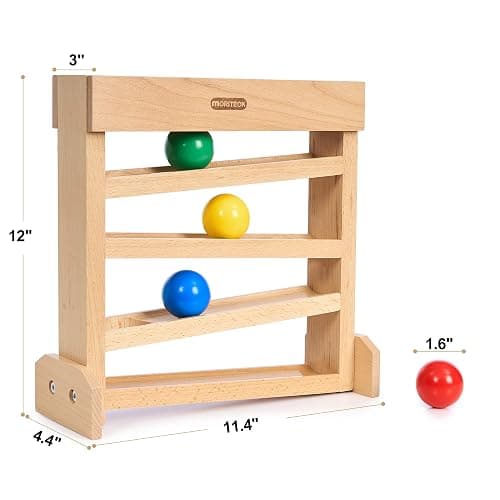 MORITECK Montessori Ball Drop Toy, Wooden Ball Tracker, Early Developmental Pound Toys for Toddlers for 1-3 Year Old, Boys Girls Baby Birthday Gift thumbnail 3