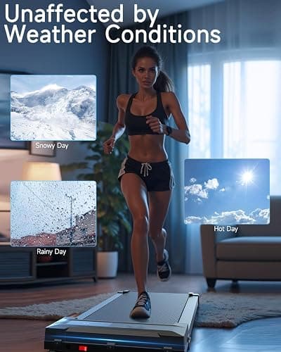 Walking Pad Treadmill for Home - Under Desk Treadmills Mini Portable Walking Running Machine Slim Compact Motorized Electric Treadmill with Adjustable Speed Remote thumbnail 5