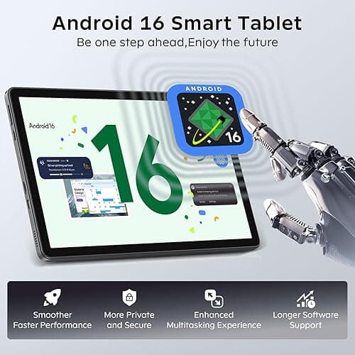 Android 16 Tablet 11 Inch with Gemini AI, T7250 Octa-Core, 24GB RAM + 256GB ROM /2TB TF, 16MP+8MP, 1920x1200 IPS HD Display, 8000mAh, Widevine L1, GPS, 2 in 1 Tablets with Keyboard Mouse Stylus thumbnail 4