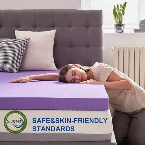 SINWEEK 2 Inch Gel Memory Foam Mattress Topper Ventilated Soft Pressure Relieve Mattress Pad, Breathable Bed Topper, CertiPUR-US Certified, Twin Size thumbnail 4
