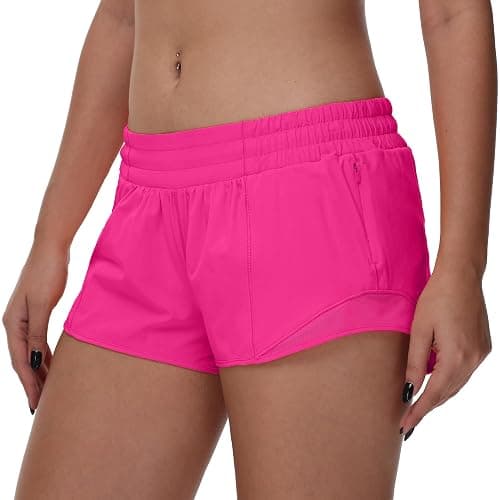 MCEDAR Women's Running Shorts Low Waisted 2.5"，Lightweight Active Workout Quick Dry Gym Athletic Sports Shorts Zip Pocket thumbnail 6
