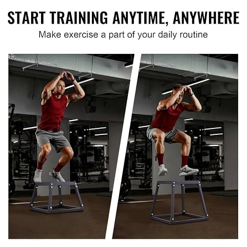 VEVOR Plyometric Jump Box, 18 Inch Plyo Box, Steel Plyometric Platform and Jumping Agility Box, Anti-Slip Fitness Exercise Step Up Box for Home Gym Training, Conditioning Strength Training thumbnail 6