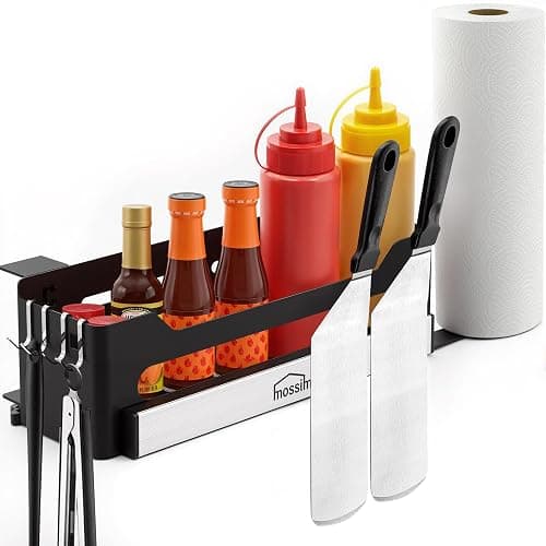 mossime Griddle Caddy Organizer Accessories for Blackstone 36"/28" Griddles | Grill Caddy Accessories Storage for Blackstone Prep Carts, with Magnetic Tool & Spatula Holder, Paper Towel Holder, 4 J-Hooks - Image 1
