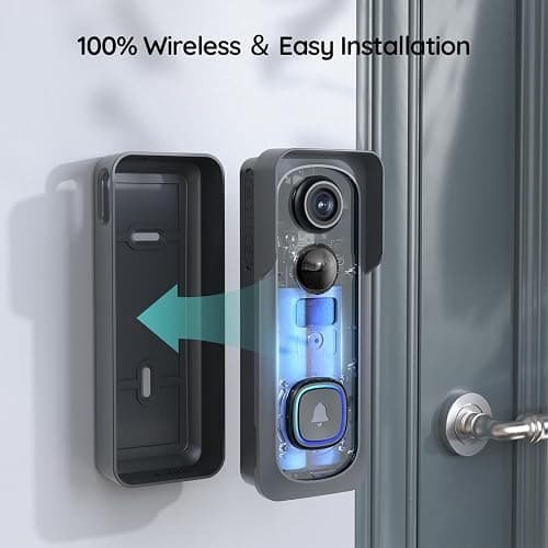 BOIFUN Video Doorbell Camera Wireless – No Subscription Required, 2K HD, 166° Wide View, HDR Night Vision, Motion Alerts, Two‑Way Audio & Battery Video Doorbell with Chime, 2.4 GHz Wi‑Fi Only thumbnail 6