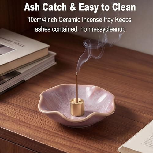 uxcell Ceramic Incense Burner Cone Incense Holder 4 Inch Purple | Handmade Incense Burner Trays, for Sticks, with 9-Holes Incense, for Home Decor Yoga Spa thumbnail 4