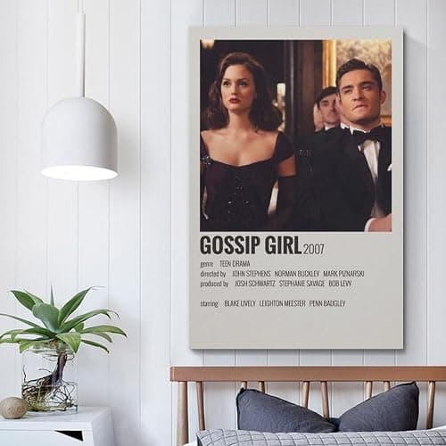 HSUREWTRK Gossip Girl-Poster, ästhetische Wandkunst, Leinwand, dekoratives Gemälde, Vintage-Poster für Wohnzimmer, Schlafzimmer, Dekoration, 20 x 30 cm, ungerahmter Stil thumbnail 5