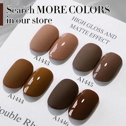 Double Rhythm 15ML Dark Brown Gel Polish Pure Sheer Same Color Same Bottle Soak Off Gel Polish Art Manicure Salon DIY at Home for Women (Deep Brown-A1446) thumbnail 8