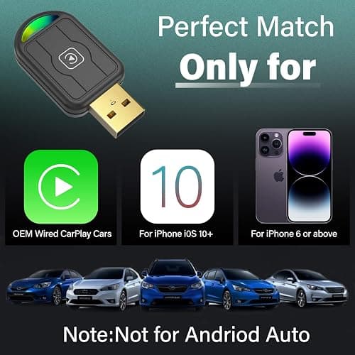 Mini Wireless CarPlay Adapter for iPhone & Apple – Auto Connect Every Time, Converts Wired to Wireless, Plug & Play, Compact USB Dongle for Cars with Apple CarPlay (iOS 10+, 2015+), 1Pcs thumbnail 7