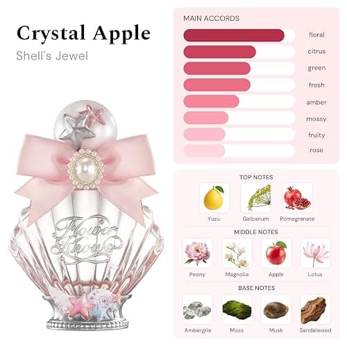 Flower Knows Shell's Jewel Perfume,Eau de Parfum Fragrance for Women,Aquatic Fruity Floral Scent With Notes of Apple,Sandalwood,Galbanum,Clean & Vegan Essential,1.67 fl.oz(Crystal Apple) thumbnail 2