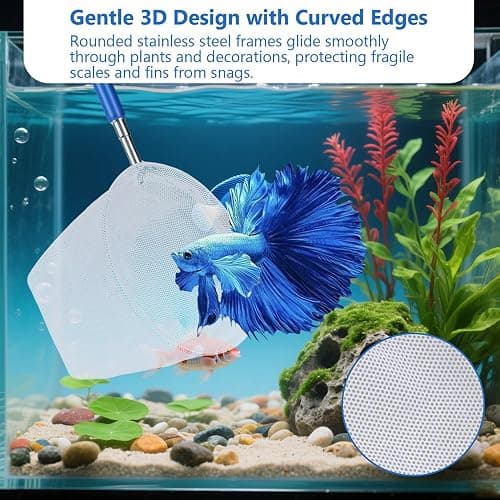 2-Pack 3 & 4 Inch Stainless Steel Fish Nets for Aquarium - Gentle Nets for Small Fish, Shrimp, Fry in Fish Tanks & Aquarium Accessories thumbnail 5
