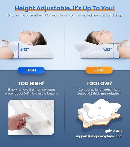Ultra Pain Relief Cooling Pillow for Neck Support, Adjustable Cervical Pillow Cozy Sleeping, Odorless Ergonomic Contour Memory Foam Pillows, Orthopedic Bed Pillow for Side Back Stomach Sleeper - White - Queen thumbnail 4