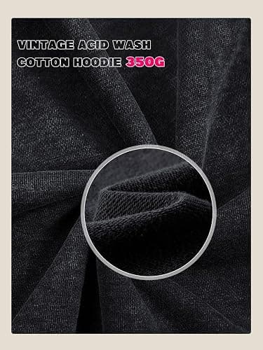 SnowElve Mens Zip Up Hoodie Women Full Zip Hoodies Vintage Acid Wash Oversized Sweatshirts Hooded Sweatshirt Streetwear thumbnail 4