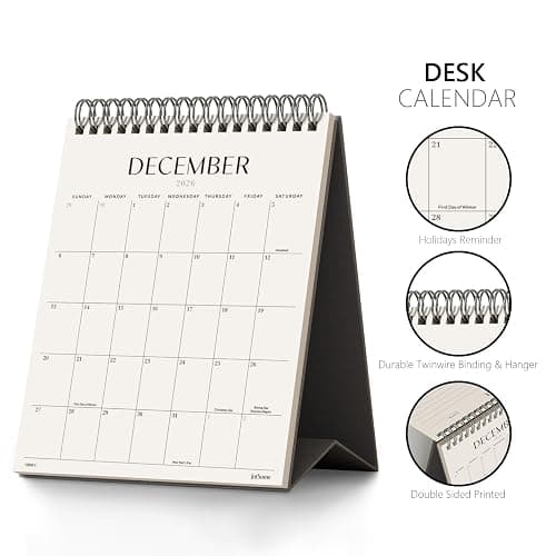 Jotsome Desk Calendar 2026-2027, Small Standing Flip Desktop Calendar | 16 Months Calendar From September 2026 to December 2027, Double-Sided Design Desk Calendar with To Do List, Easy Organizing thumbnail 4